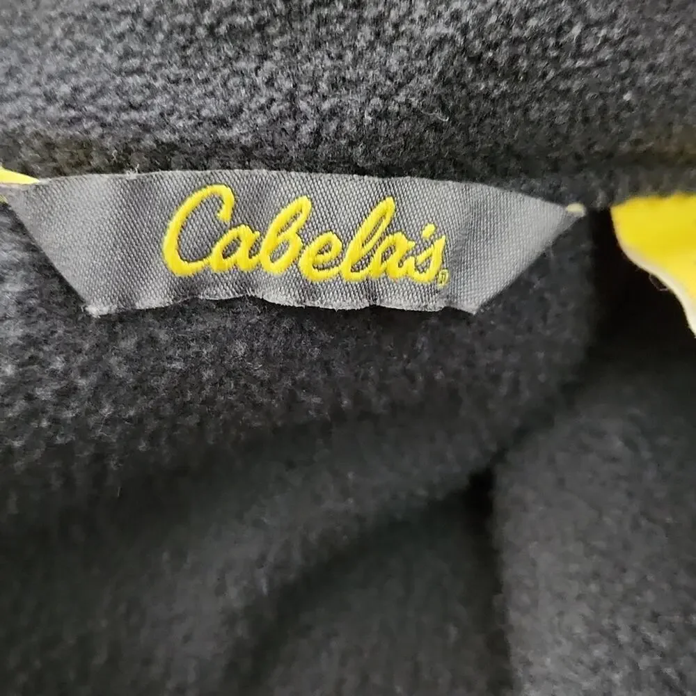Cabela's Men's Black Full Zip Fleece Vest‎ Size SM Gorpcore Outdoors Pockets